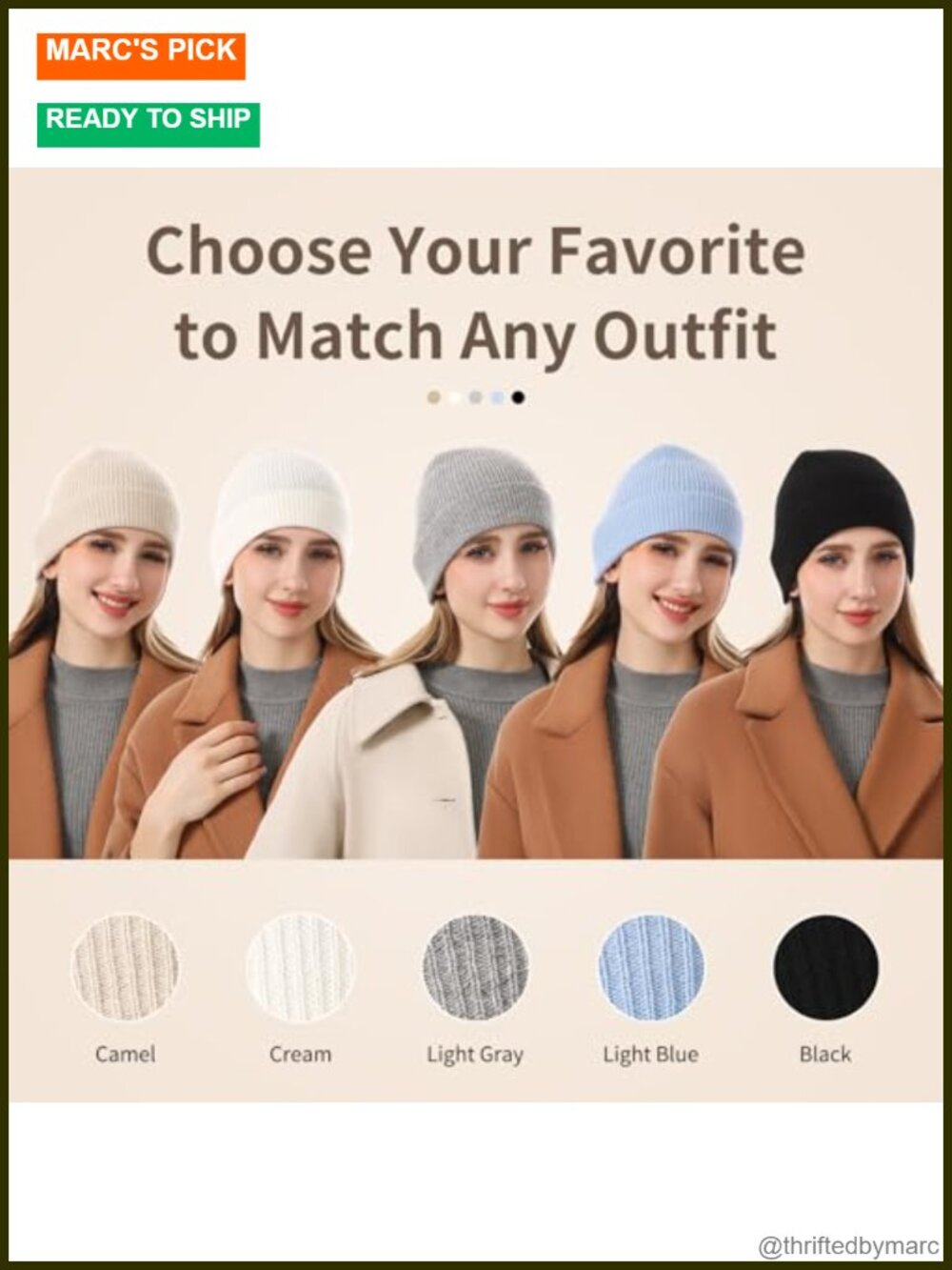 100% Cashmere Beanie Ribbed Knit Winter Hat One Size - Picture 3 of 6